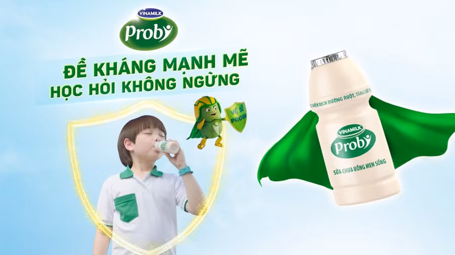 Sữa chua uống Probi chứa hàng tỷ lợi khuẩn từ châu Âu, tăng cường sức đề kháng, chẳng lo bệnh vặt trẻ để trẻ không gián đoạn việc học.