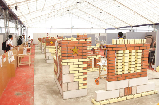 Không gian thi nghề Xây gạch tại kỳ thi tay nghề ASEAN lần thứ X Không gian thi nghề Xây gạch tại kỳ thi tay nghề ASEAN lần thứ X