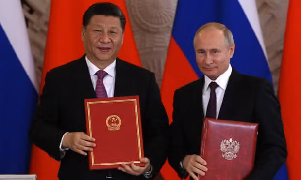 Chủ tịch Trung Quốc Tập Cận Bình và TT Nga Vladimir Putin.