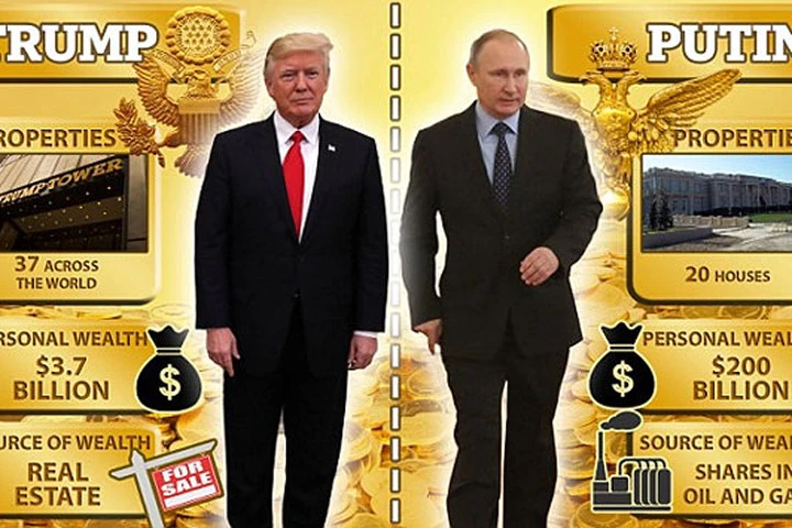 Đọ tài sản của Trump với Putin, ai giàu hơn?