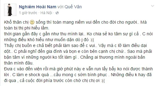 Em trai Quế Vân bất ngờ chia sẻ tin chị gái nguy kịch vì tự tử