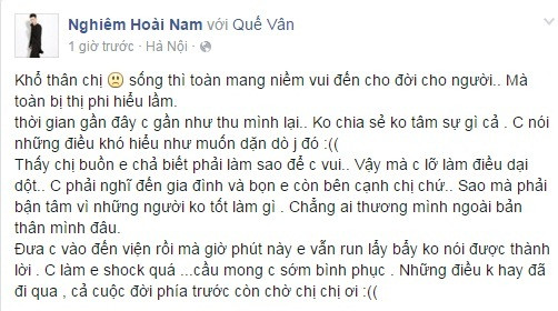 Em trai Quế Vân bất ngờ chia sẻ tin chị gái nguy kịch vì tự tử