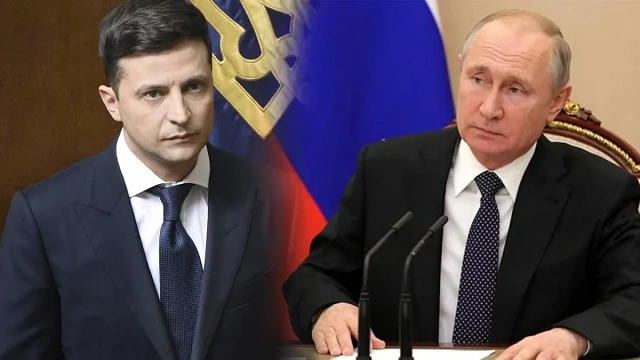 Tổng thống Ukraine Zelensky và Tổng thống Nga Putin.