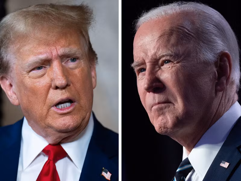 Tổng thống Joe Biden (phải) và cựu Tổng thống Mỹ Donald Trump.