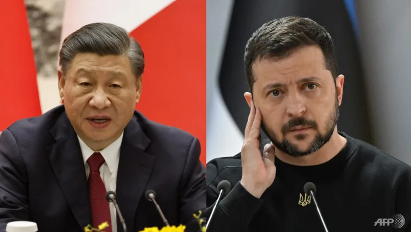  Chủ tịch Trung Quốc Tập Cận Bình đã có cuộc điện đàm với Tổng thống Ukraine Zelensky. (Ảnh: AFP)