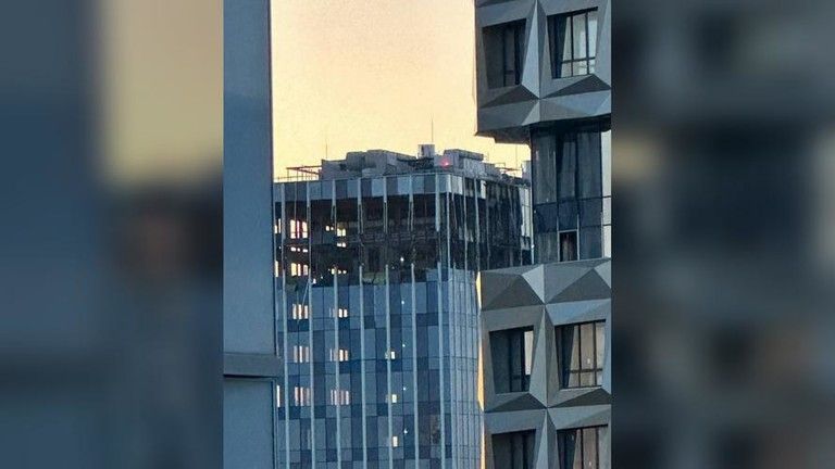 Tòa nhà bị tấn công ở Moscow.