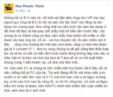 Noo Phuoc Thinh len tieng ve 