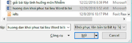 Hướng dẫn khôi phục file Word 2016 bị lỗi - Ảnh 8 Huong dan khoi phuc file Word 2016 bi loi - Anh 8