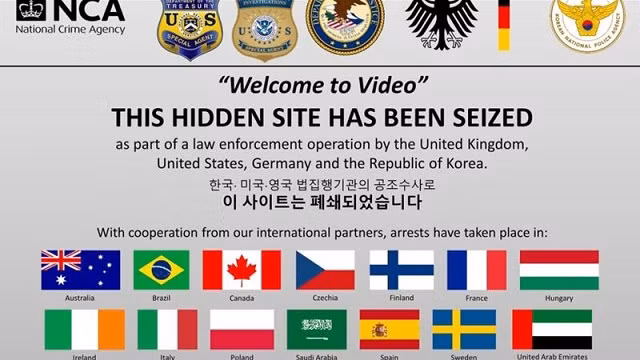 Bộ Tư pháp Mỹ tuyên bố web đen "Welcome to Video" đã bị vô hiệu hóa.