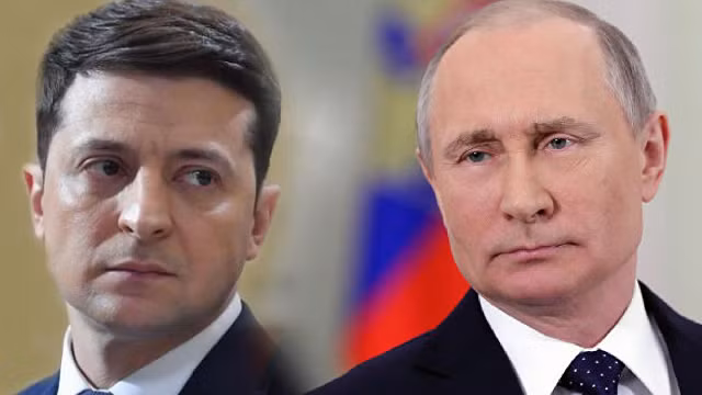 Tổng thống Ukraine Zelensky và Tổng thống Nga Putin.