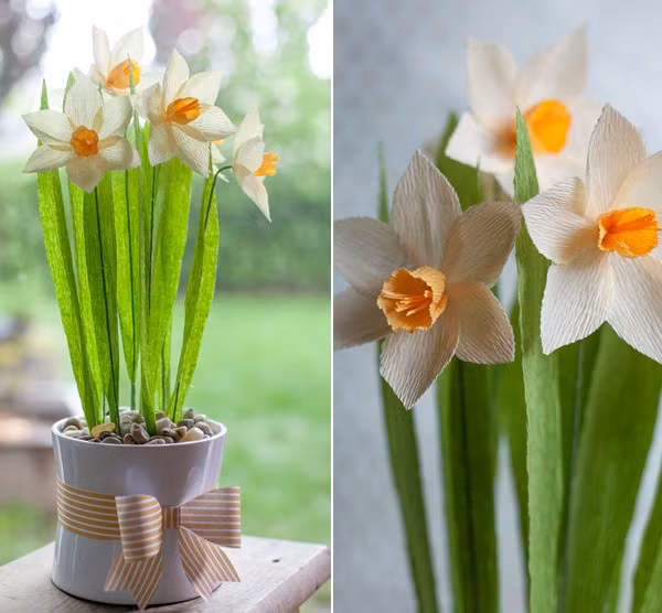 Làm hoa thủy tiên giấy đẹp rực rỡ sinh động