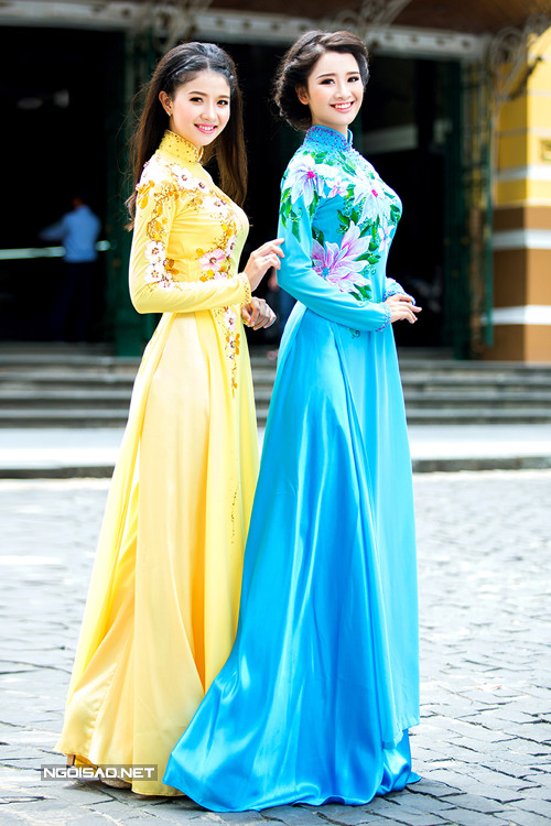 Áo dài hoa "phá cách" cho cô dâu ngày cưới ảnh 1 0a-9915-1437707139.jpg
