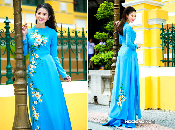 Áo dài hoa "phá cách" cho cô dâu ngày cưới ảnh 11 8-4600-1437707141.jpg
