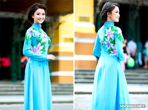 Áo dài hoa "phá cách" cho cô dâu ngày cưới ảnh 5 3-2331-1437707140.jpg