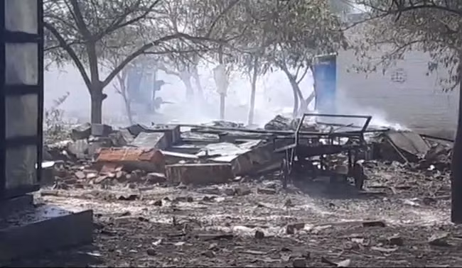 Hiện trường vụ nổ.