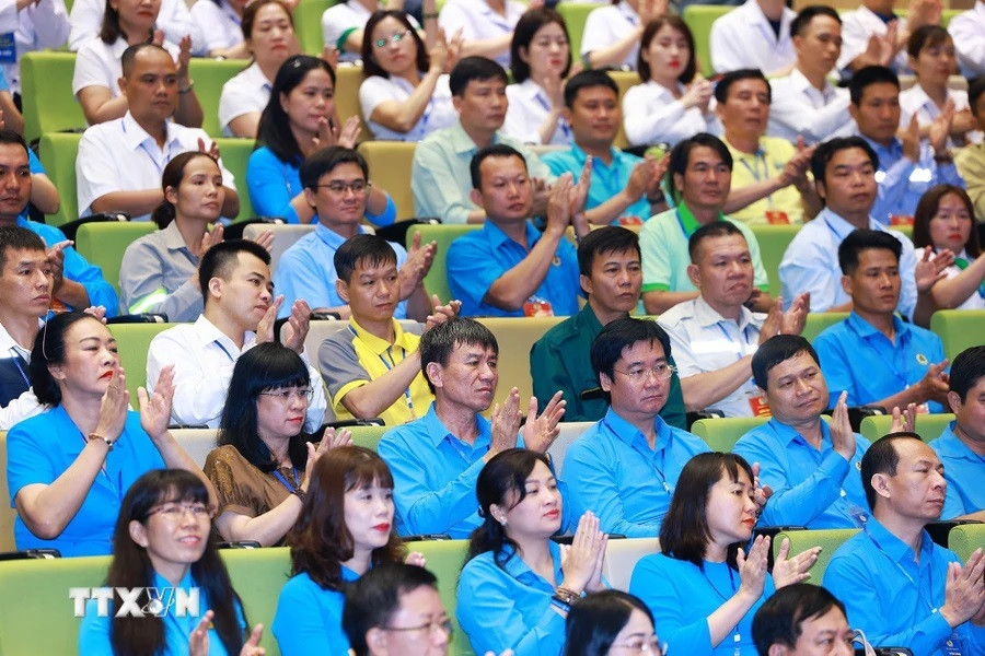 Các đại biểu tham dự Diễn đàn Nâng cao Năng suất Lao động Quốc gia năm 2024. (Ảnh: Dương Giang/TTXVN)