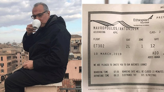 Đến sân bay muộn 2 phút, ông Antonis Mavrovpoulus đã thoát chết