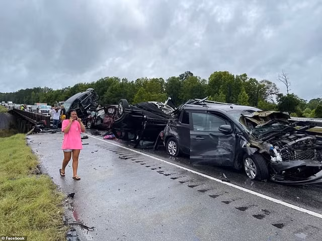 Cận cảnh vụ tai nạn liên hoàn khủng khiếp khiến 10 người thiệt mạng trên cao tốc Mỹ ảnh 2