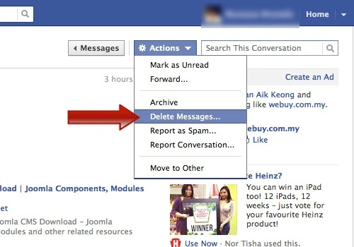 Cách xóa tin nhắn Facebook như thông thường.