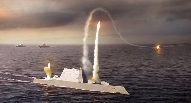 Ảnh minh họa tàu khu trục Zumwalt của Mỹ