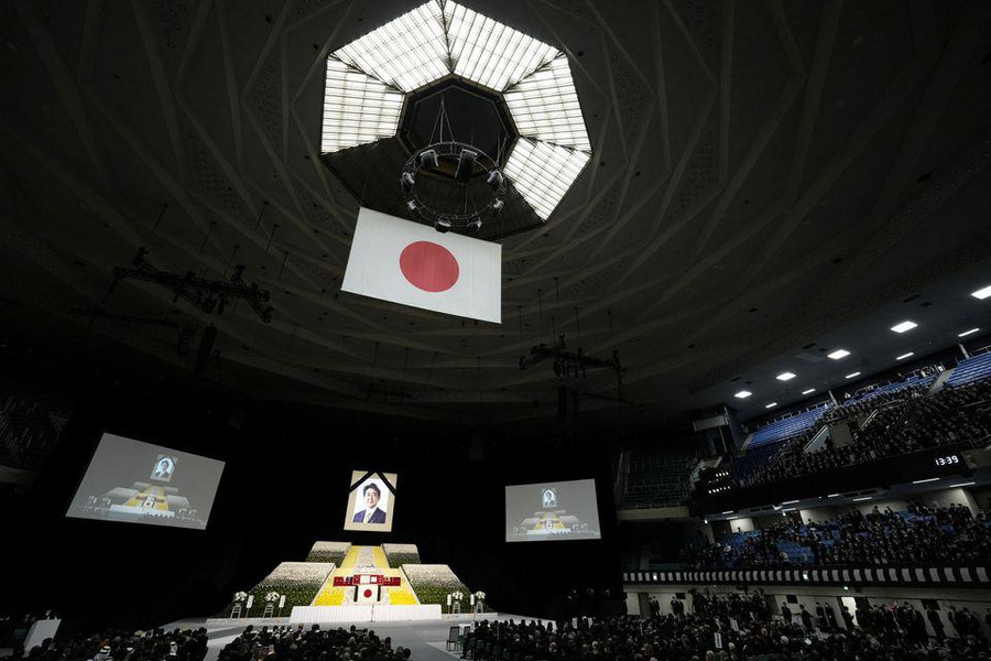 Lễ quốc tang cố Thủ tướng Nhật Bản Abe Shinzo diễn ra tại Lễ đường Nippon Budokan. Lễ quốc tang cố Thủ tướng Nhật Bản Abe Shinzo diễn ra tại Lễ đường Nippon Budokan.