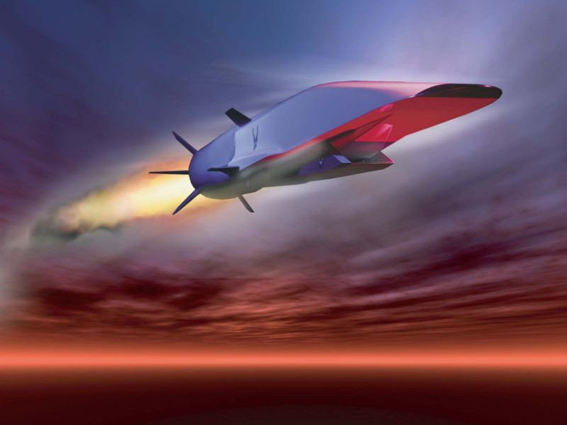 X-51A Waverider, nguyên mẫu của một tên lửa siêu thanh. Nó được thiết kế để tăng tốc lên khoảng 12.400km/h. Ảnh đồ họa của Không lực Mỹ 