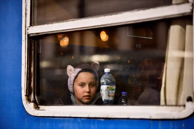 Người tị nạn chạy trốn khỏi Ukraine đến nhà ga Nyugati, sau khi Nga xâm lược Ukraine.