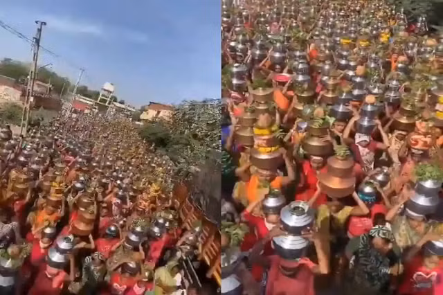 Hàng nghìn phụ nữ tham gia lễ hội dâng nước trong bối cảnh Covid-19 hoành hành tại Ấn Độ.