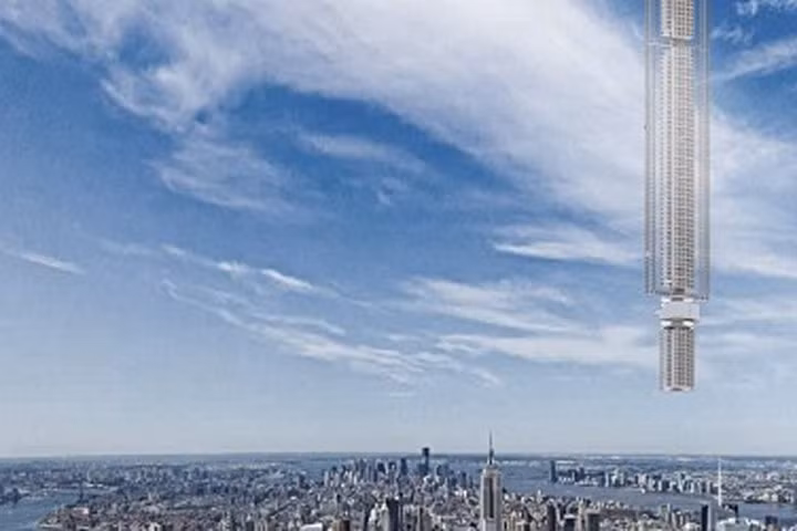 Ý tưởng tòa nhà chọc trời từ trên trời rơi xuống như phim viễn tưởng