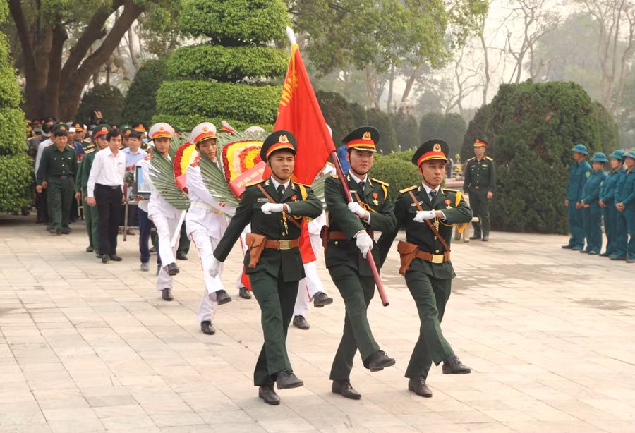 Lễ truy điệu được tổ chức trọng thể, trang nghiêm tại Nghĩa trang Liệt sĩ Độc Lập.