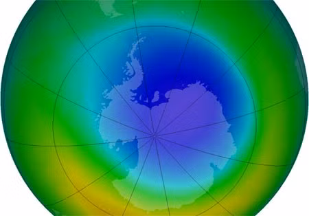 Khu vực lỗ thủng ozone, tính đến tháng 10/2013. Ảnh: NASA