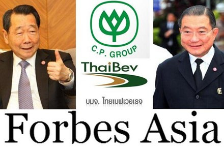 Tỷ phú Dhanin (bên trái) và Charoen