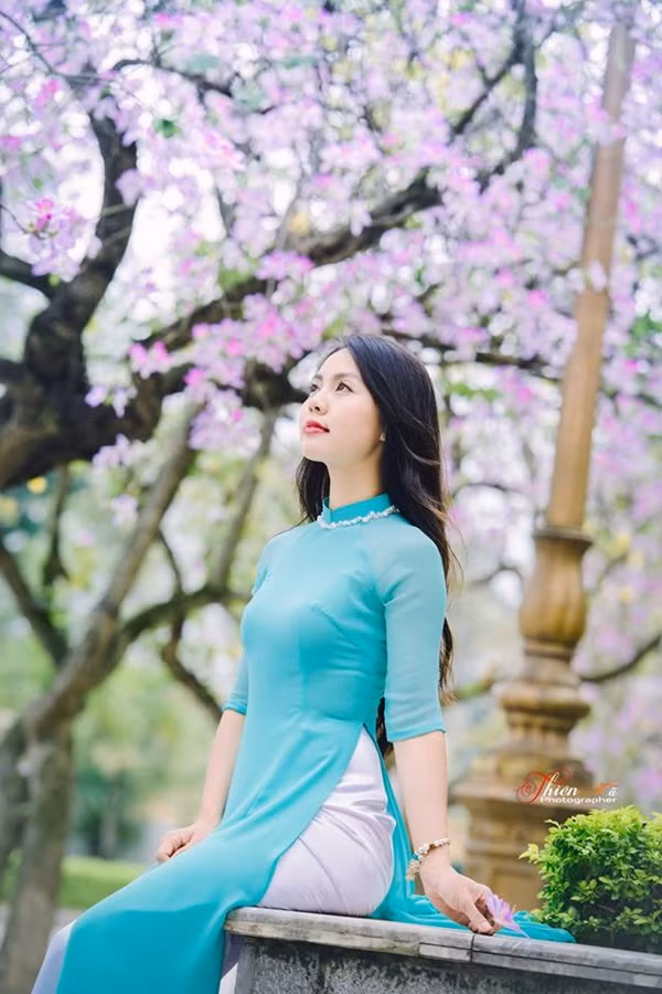 Hình ảnh: Ngắm thiếu nữ đẹp dịu dàng dạo đường hoa ban Bắc Sơn số 10