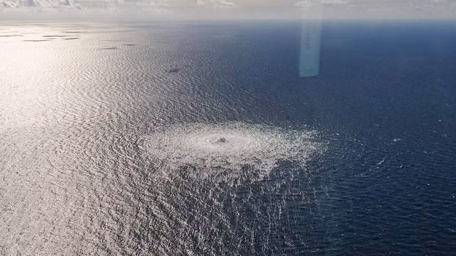 Hiện trường vụ phá hoại đường ống Nord Stream.