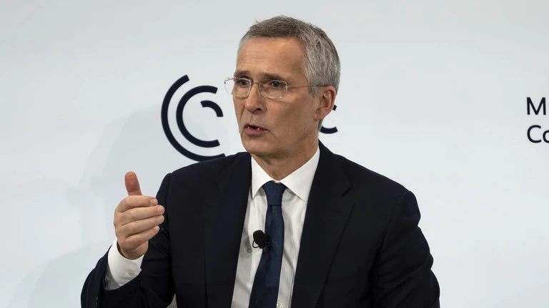 Ông Jens Stoltenberg phát biểu trong Hội nghị An ninh Munich ở Munich, Đức, ngày 18/2/2023. (Ảnh: AP / Sven Hoppe)