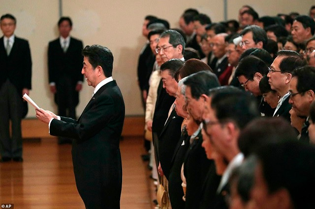 Thủ tướng Nhật Shinzo Abe phát biểu. Thủ tướng Nhật Shinzo Abe phát biểu.