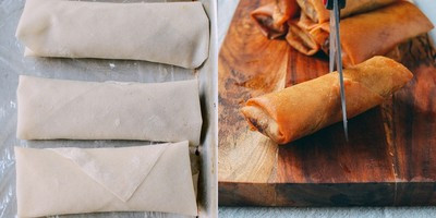 Cuối cùng, bạn cho chả ram vào lò nướng ở 180 độ C trong vòng 10 phút. Cuối cùng, bạn cho chả ram vào lò nướng ở 180 độ C trong vòng 10 phút.