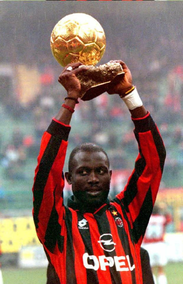George Weah trở thành người châu Phi đầu tiên đoạt danh hiệu Quả bóng vàng châu Âu năm 1995