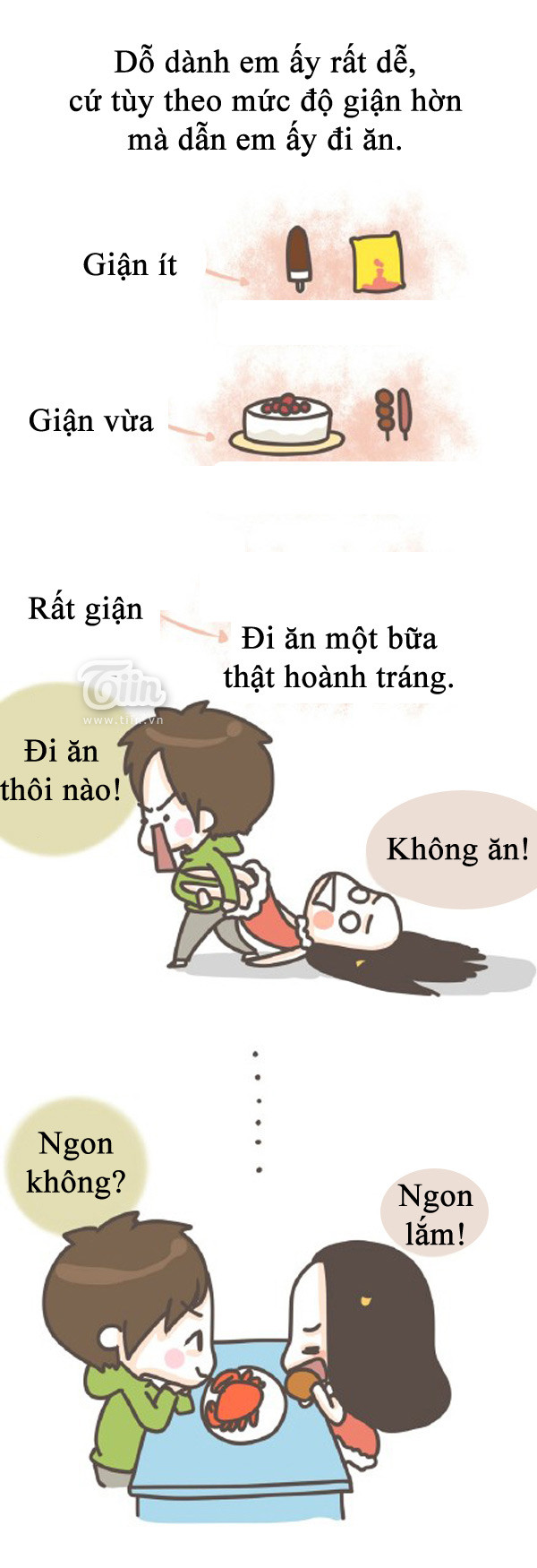 Tranh vui Chuyện hài hước của anh chàng có cô người yêu tham ăn