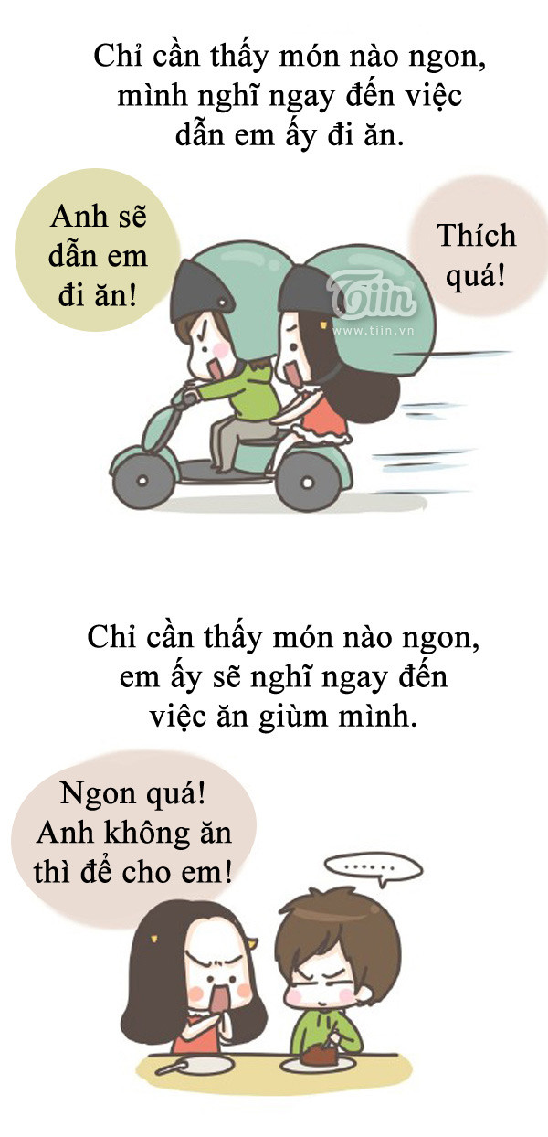 Chuyện hài hước của anh chàng có cô người yêu tham ăn ảnh 1 Tranh vui Chuyện hài hước của anh chàng có cô người yêu tham ăn