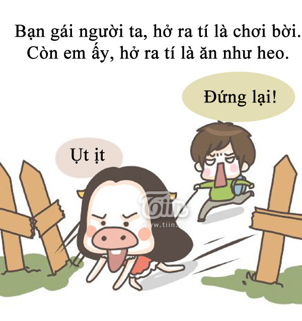 Tranh vui Chuyện hài hước của anh chàng có cô người yêu tham ăn