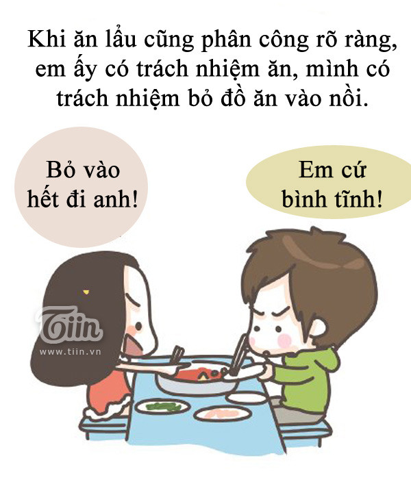Tranh vui Chuyện hài hước của anh chàng có cô người yêu tham ăn