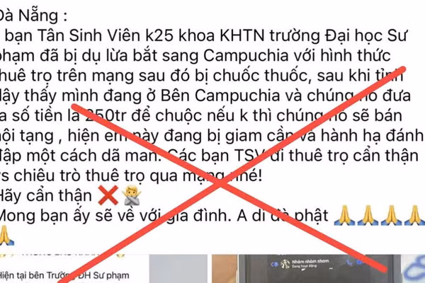 Thông tin sai sự thật lan truyền trên mạng xã hội. Ảnh: Công an cung cấp