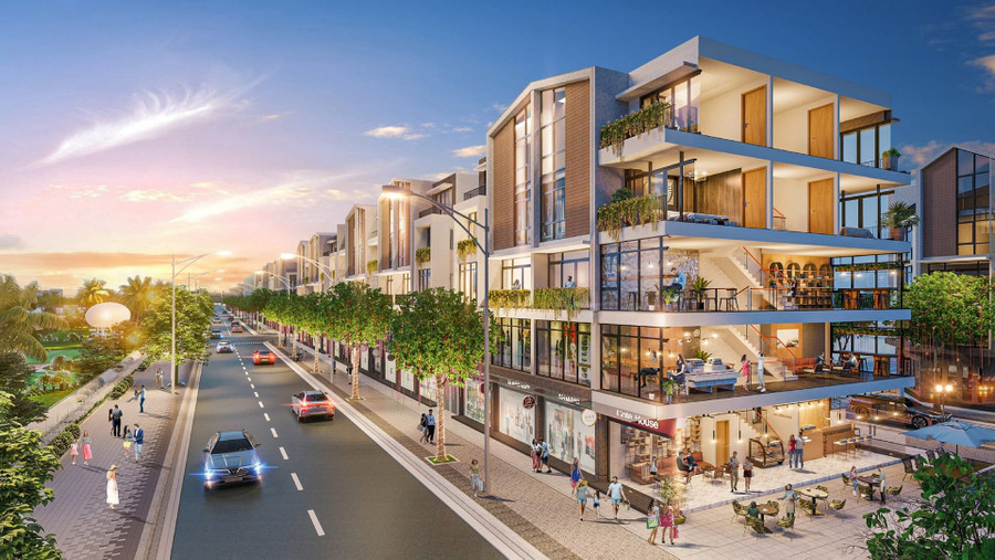 Phối cảnh một khu shophouse tại Vinhomes Cần Giờ (Ảnh: Vinhomes).