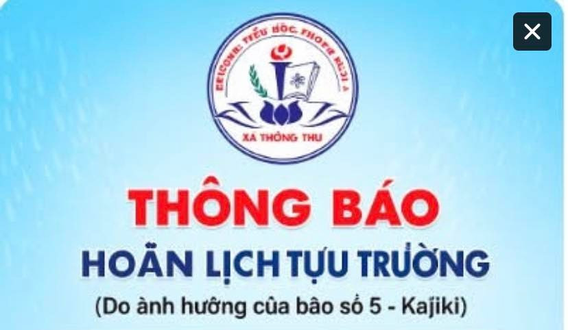 Thông báo hoãn lịch tựu trường của Trường Tiểu học Thông Thụ 1 (xã Thông Thụ, Nghệ An). Ảnh: NTCC