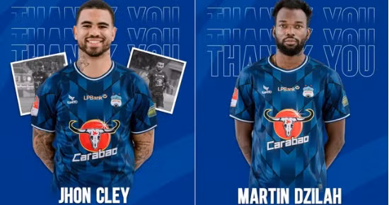 Jhon Cley và Martin Dzilah chia tay Hoàng Anh Gia Lai.