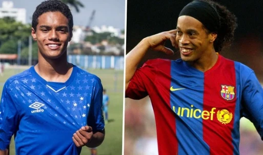 Con trai Ronaldinho lọt tầm ngắm của MU.