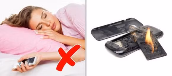 Tuyệt đối không nên đặt điện thoại dưới gối.