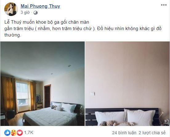 Lần hiếm hoi Hoa hậu Mai Phương Thuý khoe phòng ngủ.