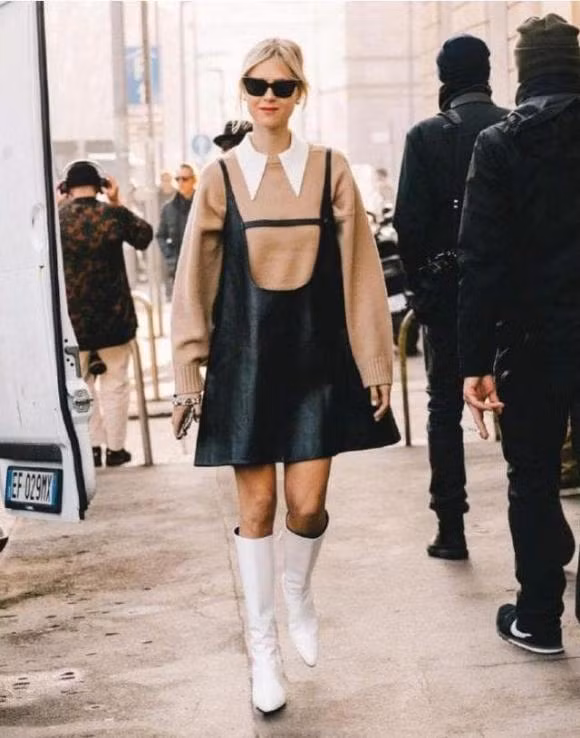 thời trang, bốt trắng, bốt